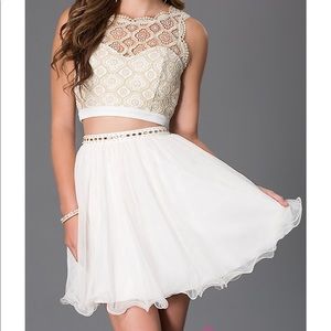 Two-Piece White & Gold Dress